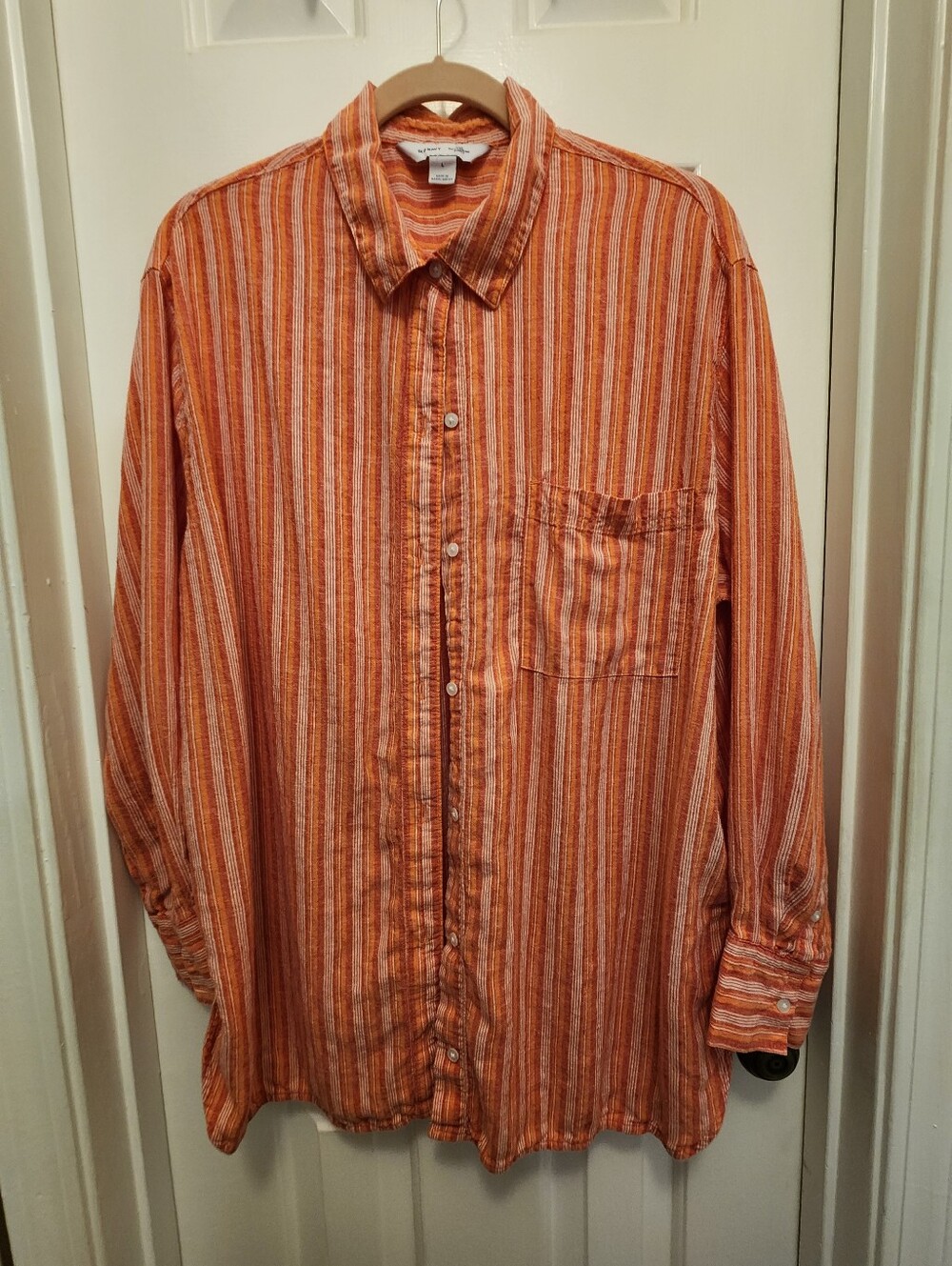 Old Navy Boyfriend Shirt 55% Linen - Size L